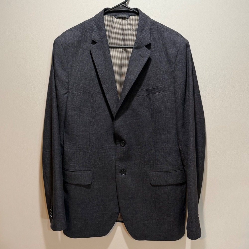 Banana Republic Modern Slim Fit Charcoal Grey 100% Wool Blazer Jacket 44L